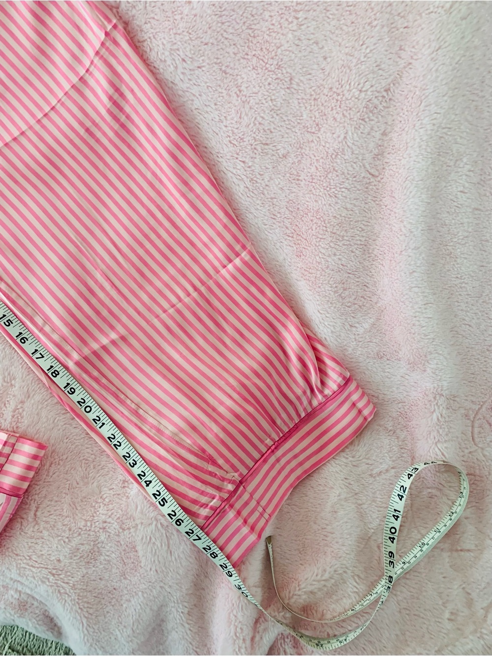 Bebe Silky Satin Pajama Set Candy Stripe Pink Button Down Size XL NWOT - Picture 9 of 14